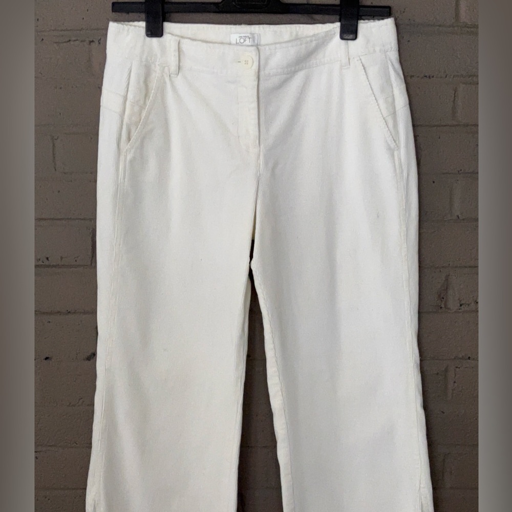 LOFT NWOT Cream flare leg Corduroys 10 - Picture 2 of 8